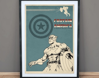 Captain America - Minimalist Movie Art Print - Poster - Wall Art