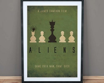 Aliens - Minimalist Movie Art Print - Poster - Wall Art