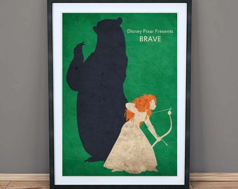 Brave - Minimalist Movie Art Print - Poster - Wall Art
