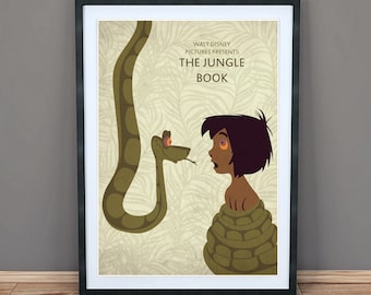 El libro de la selva - Impresión de arte de película minimalista - Póster - Arte de pared