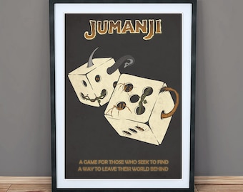 Jumanji - Impressão de arte de filme minimalista - Pôster - Arte de parede