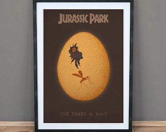 Jurassic Park - Impressão de arte de filme minimalista - Pôster - Arte de parede