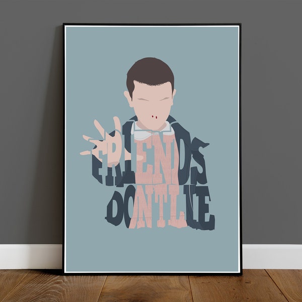 Stranger Things - onze affiche de citation de typographie - impression d'art de film minimaliste - affiche - art mural