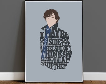 Sherlock - Sherlock Holmes Typography Quote Poster - Minimalist Movie Art Print - Poster - Wall Art