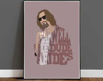 The Big Lebowski - The Dude Typography Quote Poster - Minimalist Movie Art Print - Poster - Wall Art