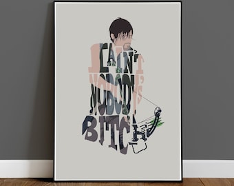 The Walking Dead - Daryl Dixon Typography Quote Poster - Minimalist Movie Art Print - Poster - Wall Art