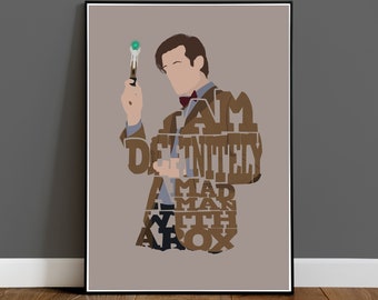 Doctor Who - Eleventh Doctor - Matt Smith Typography Quote Poster - Minimalist Movie Art Print - Poster - Wall Art