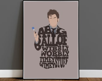 Doctor Who - Tenth Doctor - David Tennant Typography Quote Poster - Minimalist Movie Art Print - Poster - Wall Art