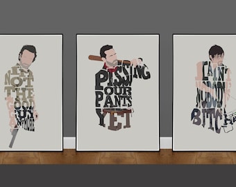 The Walking Dead 3 Poster Deal - pôster minimalista do filme, pôster alternativo, impressão artística