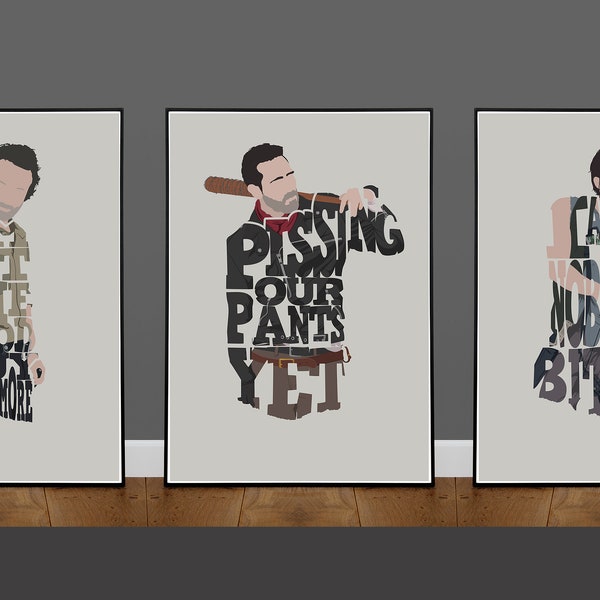 The Walking Dead 3 Poster Deal - Minimalist Movie Poster, Alternative Poster, Art Print