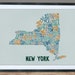 New York Counties Typography Map Art Print Cartography - Etsy