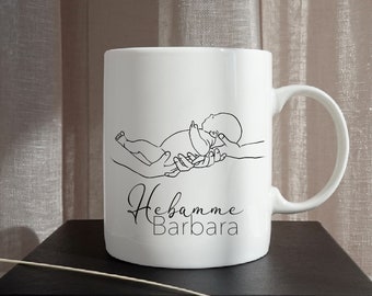 Cup for midwife | Best Midwife Mug | Gift for midwife | Baby in hands | Personalized mug for midwife