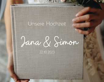 Fotoalbum Hochzeit geschenk personalisiert | Grau / Beige |  | Hochzeitserinnerungen