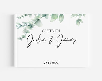 Personalisiertes Hardcover Gästebuch mit Glanzfolie – Wählbar zwischen 48-100 Seiten – Ideal für Hochzeiten, Jubiläen & besondere Anlässe