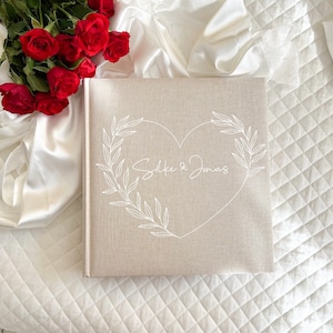 Photo album personalized wedding real linen Wedding album image 1