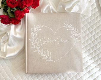 Photo album personalized | wedding | real linen | Wedding album
