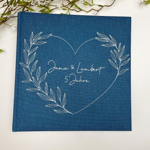 Photo album personalized wedding real linen Wedding album image 4