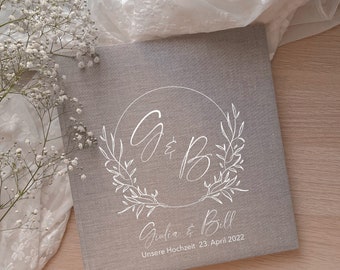 Fotoalbum personalisiert | Grau / Beige | Hochzeit/ Hochzeitsgeschenk/ Hochzeitserinnerungen