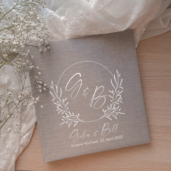 Fotoalbum personalisiert | Grau / Beige | Hochzeit/ Hochzeitsgeschenk/ Hochzeitserinnerungen