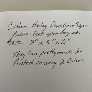 Harley Davidson Plaque