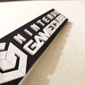 Nintendo GameCube video game logo sign 8.5in (3D printed, man cave, game room, videogame, decor, gaming, gamer, gift, stocking stuffer)