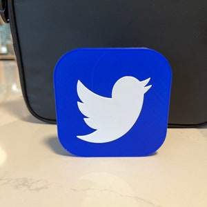Twitter App inspiriertes 3D Logo Schild