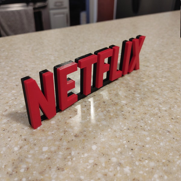 Netflix style logo sign ~7.25in (game room, stocking stuffer, theater room)