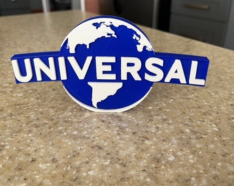 Signo de logotipo estilo Universal Studio (impreso en 3D, relleno de medias)