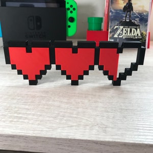 Legend of Zelda Hearts video game logo sign ~7.5in (game room, videogame, decor, gaming, gift, stocking stuffer, nintendo)