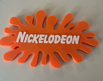 Placa decorativa vintage da Nickelodeon, estilo Splat, 20 x 12,5 cm (ideal para decoração, sala de jogos ou como presente de Natal).