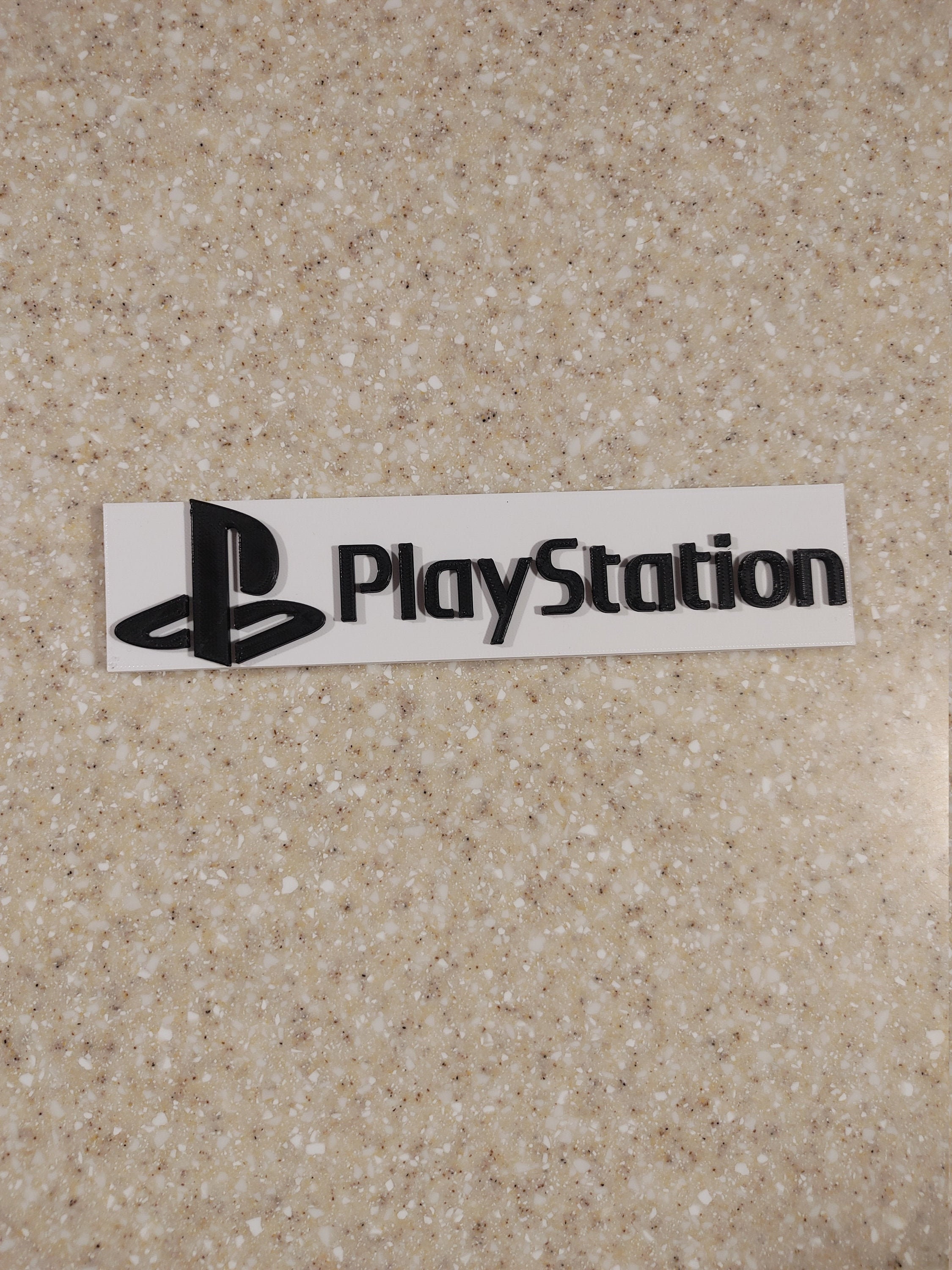Playstation style logo sign 8in (shelf sign, game room, decor, video game)