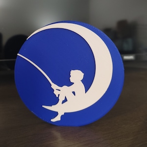 DreamWorks Pictures Style Logo Sign 4.5in ( animation movie production stocking stuffer 3d printed )