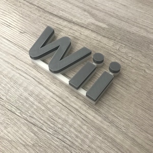 Nintendo Wii Video game logo sign (3D printed, man cave, game room, videogame, decor, gaming, gamer, gift, stocking stuffer)