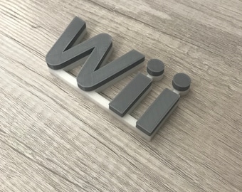 Nintendo Wii Video game logo sign (3D printed, man cave, game room, videogame, decor, gaming, gamer, gift, stocking stuffer)