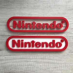 Logobord Nintendo-videogame 8,5 inch (3D-geprint, mancave, gameroom, videogame, decor, gaming, gamer, cadeau, kousvuller)