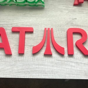 Huge! 19&quot; Atari Video game logo sign (man cave, game room, wall art, decor,  decoration, videogame,  gaming, gamer, gift, christmas)