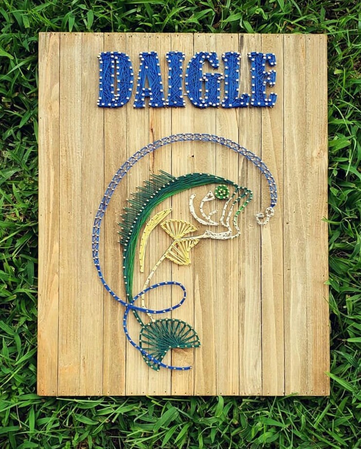 Bass Fish String Art - Wall Decor - Husband Boyfriend Gift - Etsy