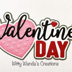Valentines Day Title Die-Cut Embellishments Love Premade Paper Piecing Scrapbook Page #228