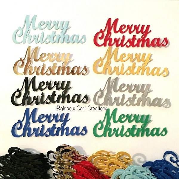 20 Merry Christmas Sentiments #1 Die Cuts Embellishments Pre-Cut Cut-Out Scrapbook Cards Parties #SH6