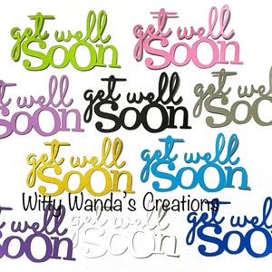 20 Get Well Soon Greeting Card Sentiment Title Silhouette Die-Cut Embellishment Cut-Out #823