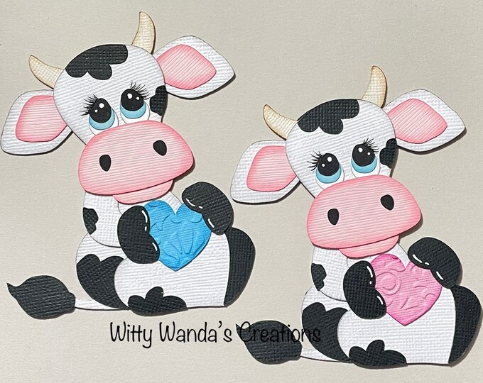 Moo Love Cow Premade Paper Piecing Embellishment Die Cut Baby Scrapbook ...