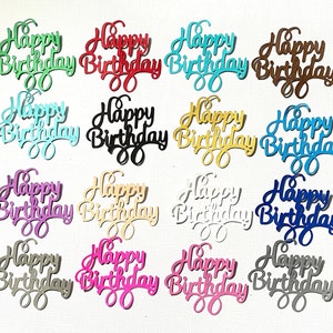 20 Greeting Card Sentiment Happy Birthday Day Pre-Made Cut-Out Die Cut Embellishment  #1