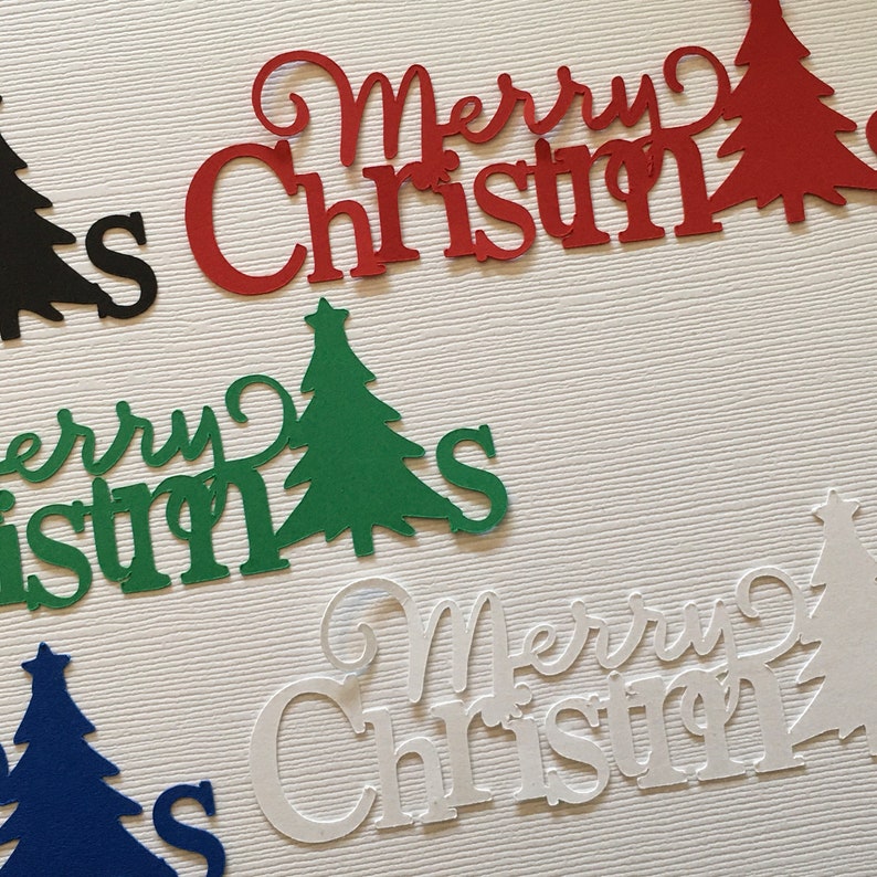 12 Merry Christmas Die Cuts Titles Embellishments PreCut Etsy