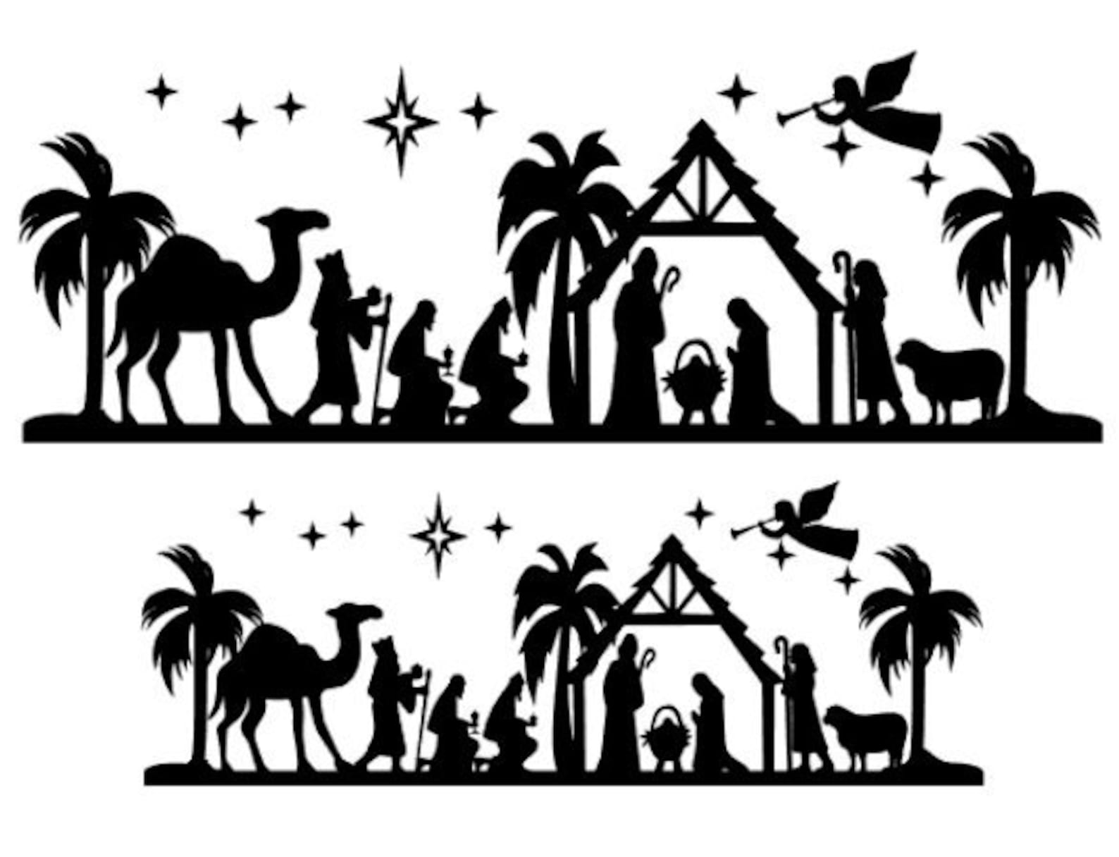8 Christmas Nativity Border Die Cut Embellishment Card Topper Etsy