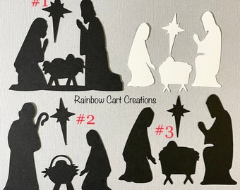 8-9 Christmas Nativity Die Cuts Embellishments Pre-Cut Scrapbook Card Topper #918