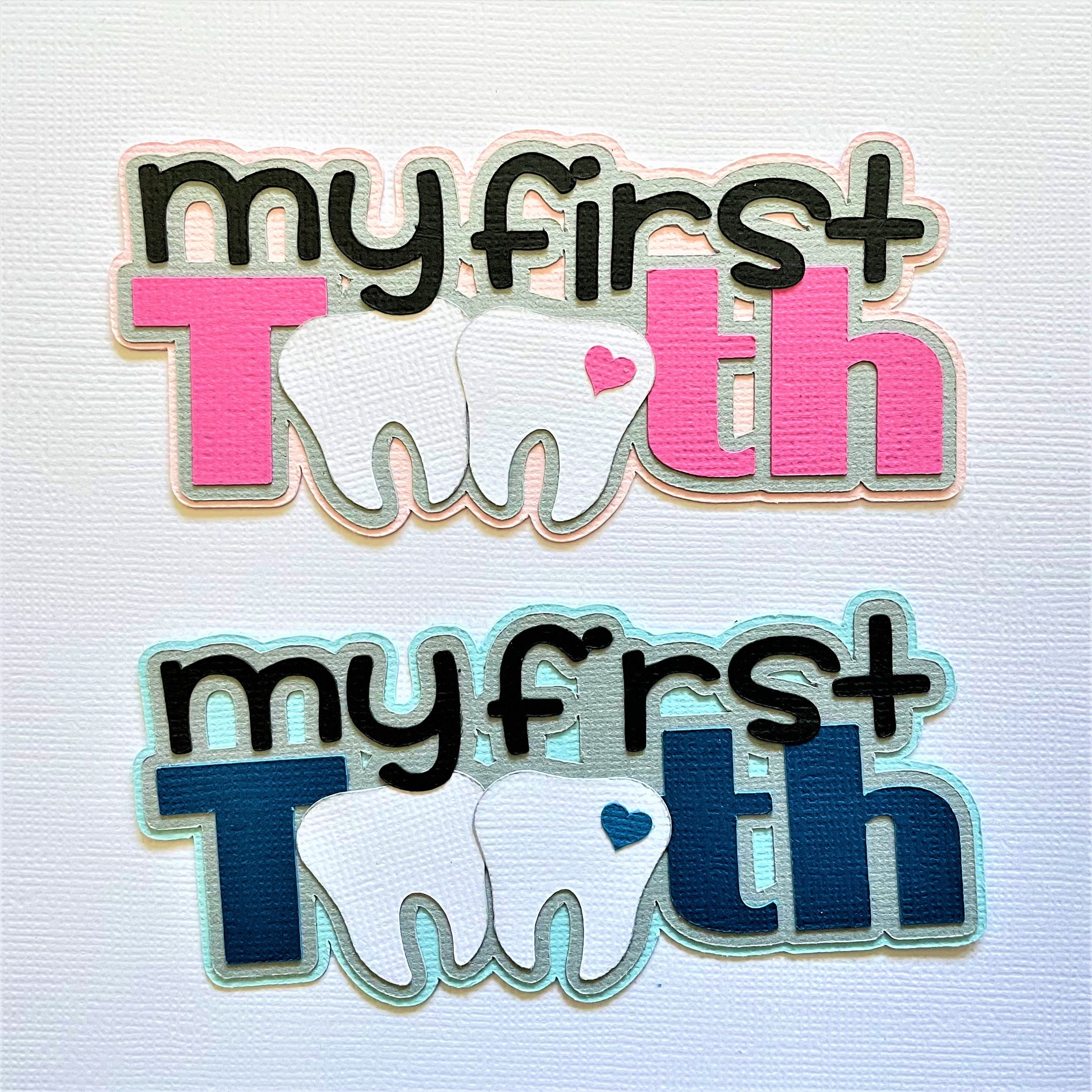 First Tooth Baby Girl Scrapbook or Party Stickers