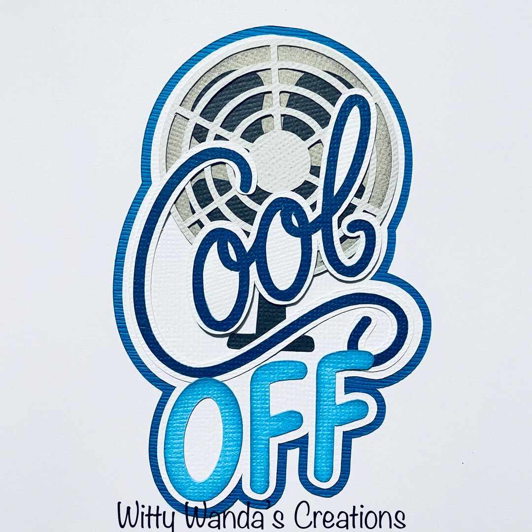 Cool Off Note Cool off Fan Title Premade Die-cut Embellishment Scrapbook Paper ...