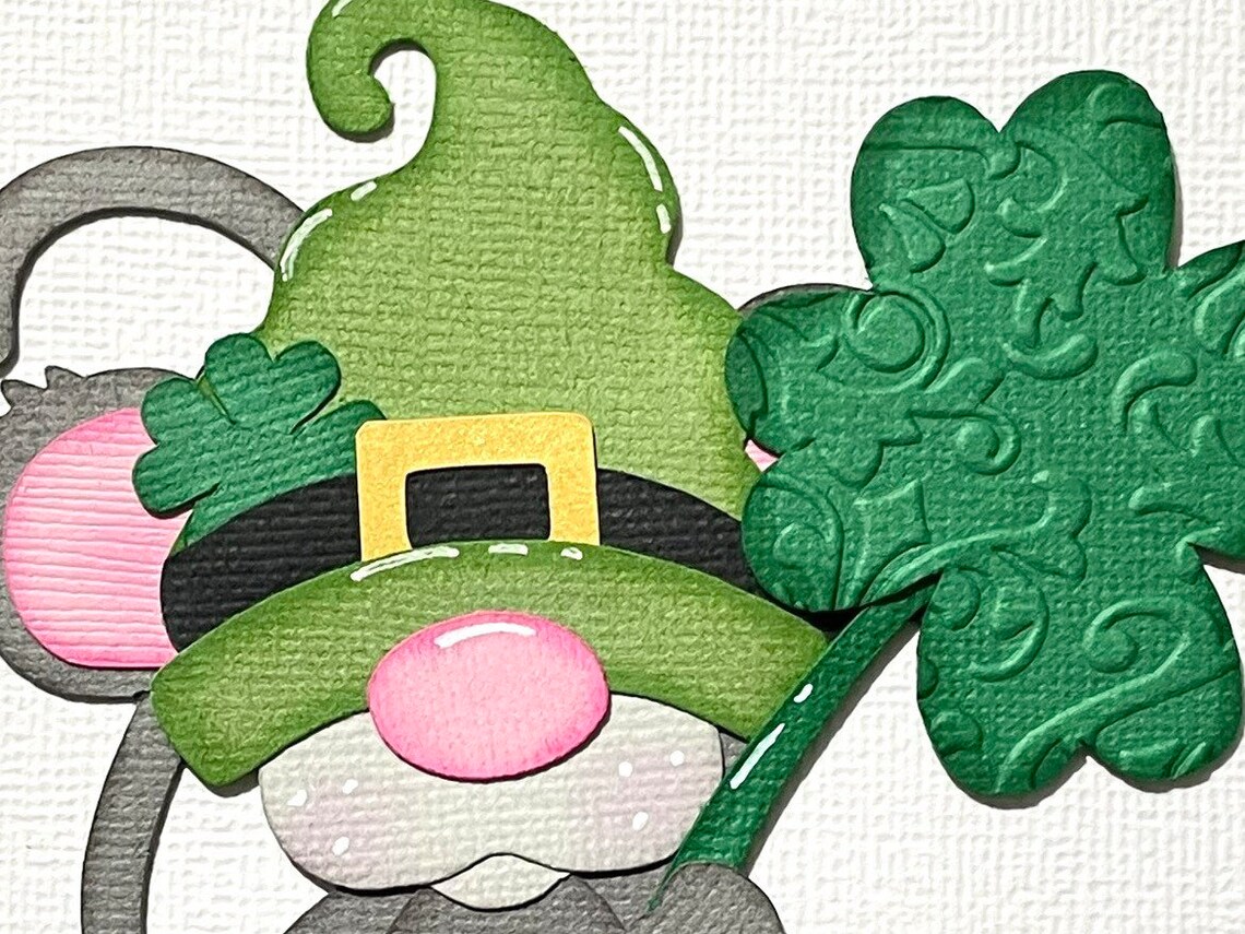 St Patrick Mouse Gnome Die Cut Embellishment Paper Piecing Pre-made ...