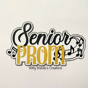 Gold Senior Prom Title Cluster Notes Pre-made Embellishment Paper ...
