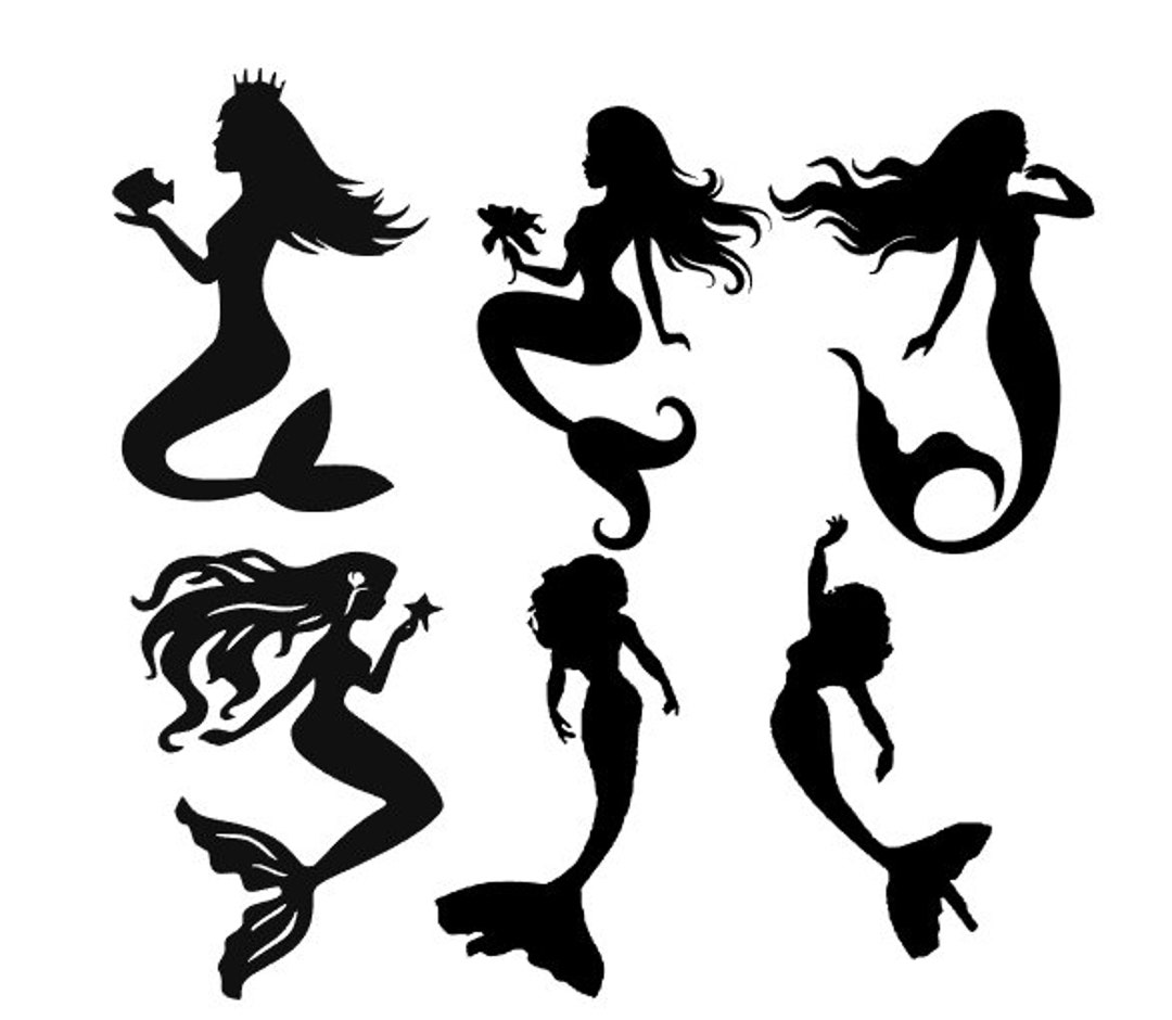 18 Mermaid Silhouette Die Cuts Embellishments Pre-cut Jar Lantern Card ...